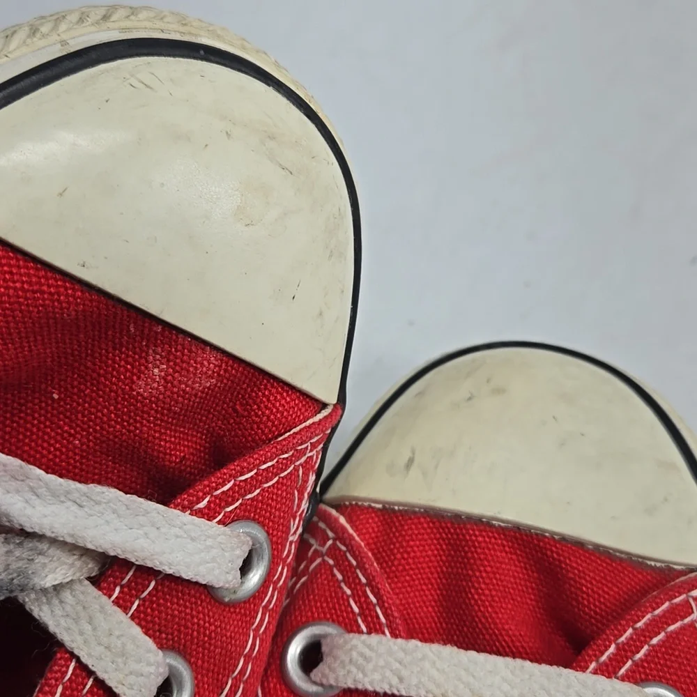 Converse Red and White Sneakers 9W 7M - Picture 10 of 12